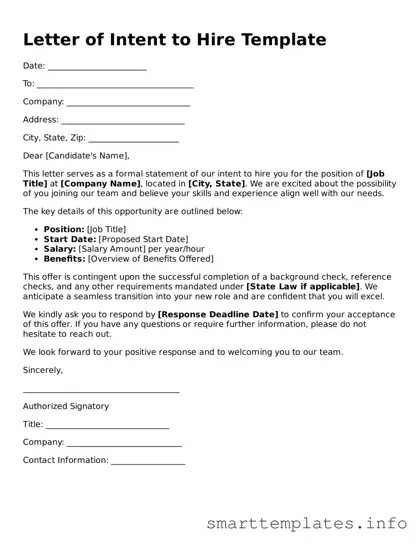 Attorney-Approved Letter of Intent to Hire Template