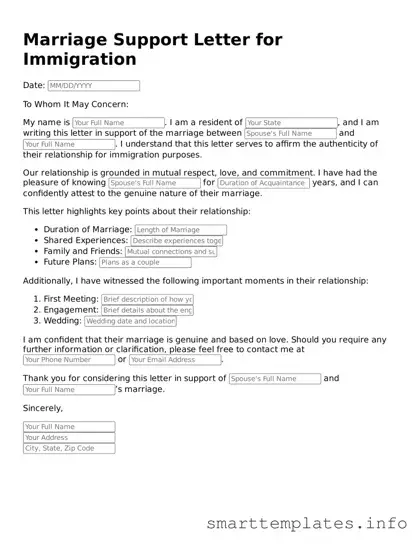 Attorney-Approved Marriage Support Letter for Immigration Template