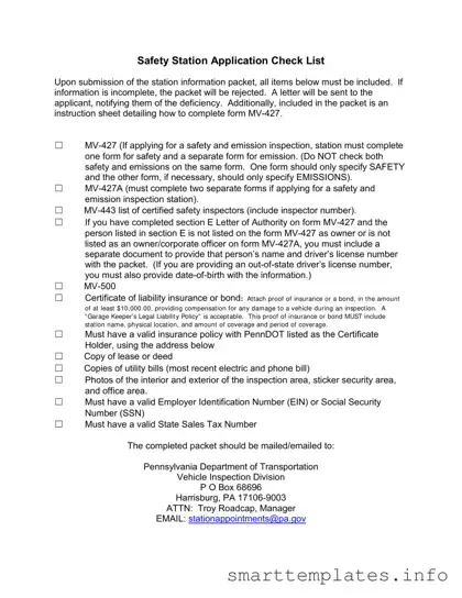 Fill in a Valid Mv 427 Penndot Form