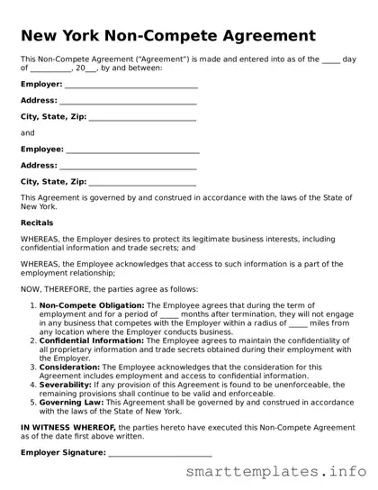 Legal Non-compete Agreement Template for New York State