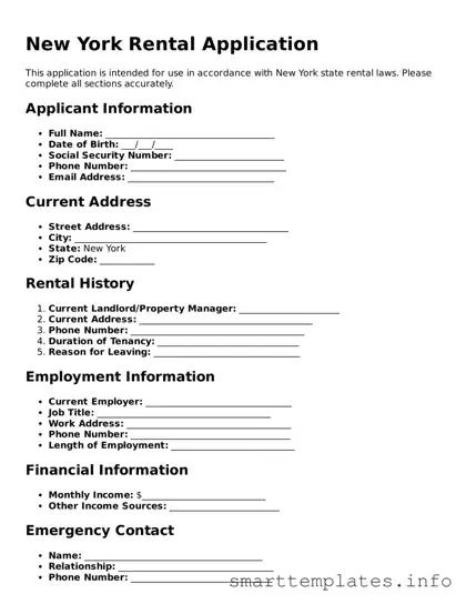 Legal Rental Application Template for New York State
