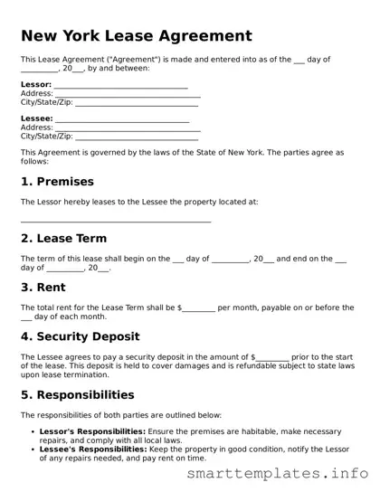Legal Lease Agreement Template for New York State