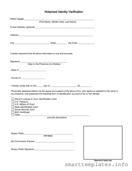 Fill in a Valid Notarized Identity Verification Form