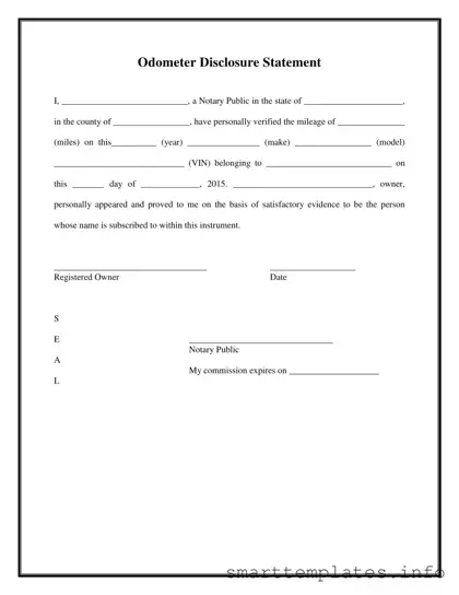 Fill in a Valid Notarized Odometer Statement Form