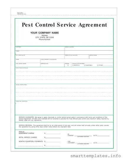 Fill in a Valid Pest Control Contract Form