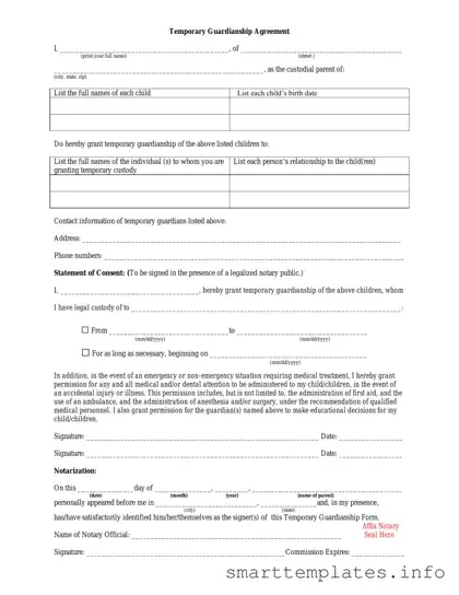 Fill in a Valid Temporary Custody Form