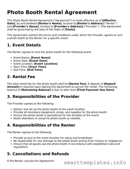 Attorney-Approved Photo Booth Rental Agreement Template