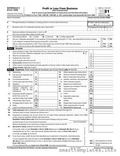 Fill in a Valid IRS Schedule C 1040 Form