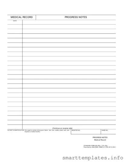 Fill in a Valid Progress Notes Form