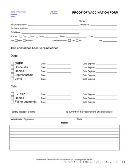 Fill in a Valid Proof Of Vaccination Dog Form