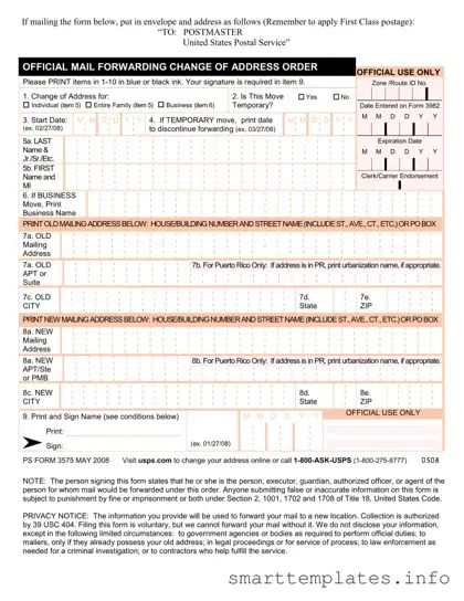 Fill in a Valid PS 3575 Form
