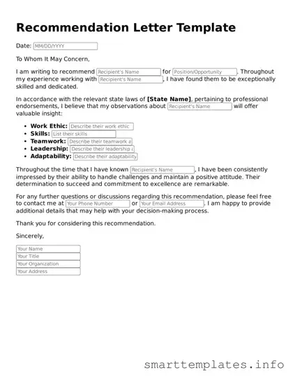 Attorney-Approved Recommendation Letter Template