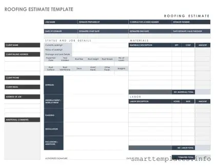 Fill in a Valid Roofing Estimate Form