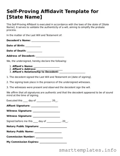 Attorney-Approved Self-Proving Affidavit Template