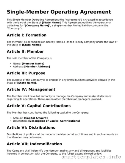 Attorney-Approved Single-Member Operating Agreement Template