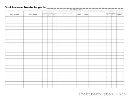 Fill in a Valid Stock Transfer Ledger Form