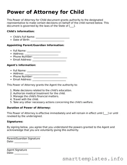 Attorney-Approved Power of Attorney for a Child Template