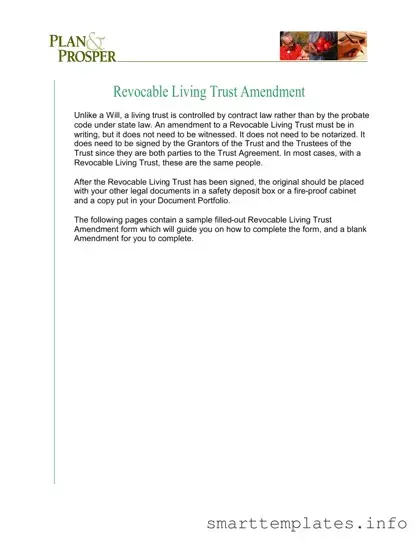Fill in a Valid Trust Amendment Form