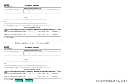 Fill in a Valid Vehicle POA REG 260 Form