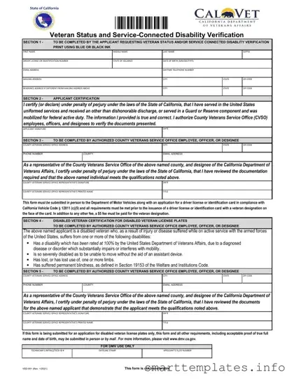Fill in a Valid Vsd 001 Form