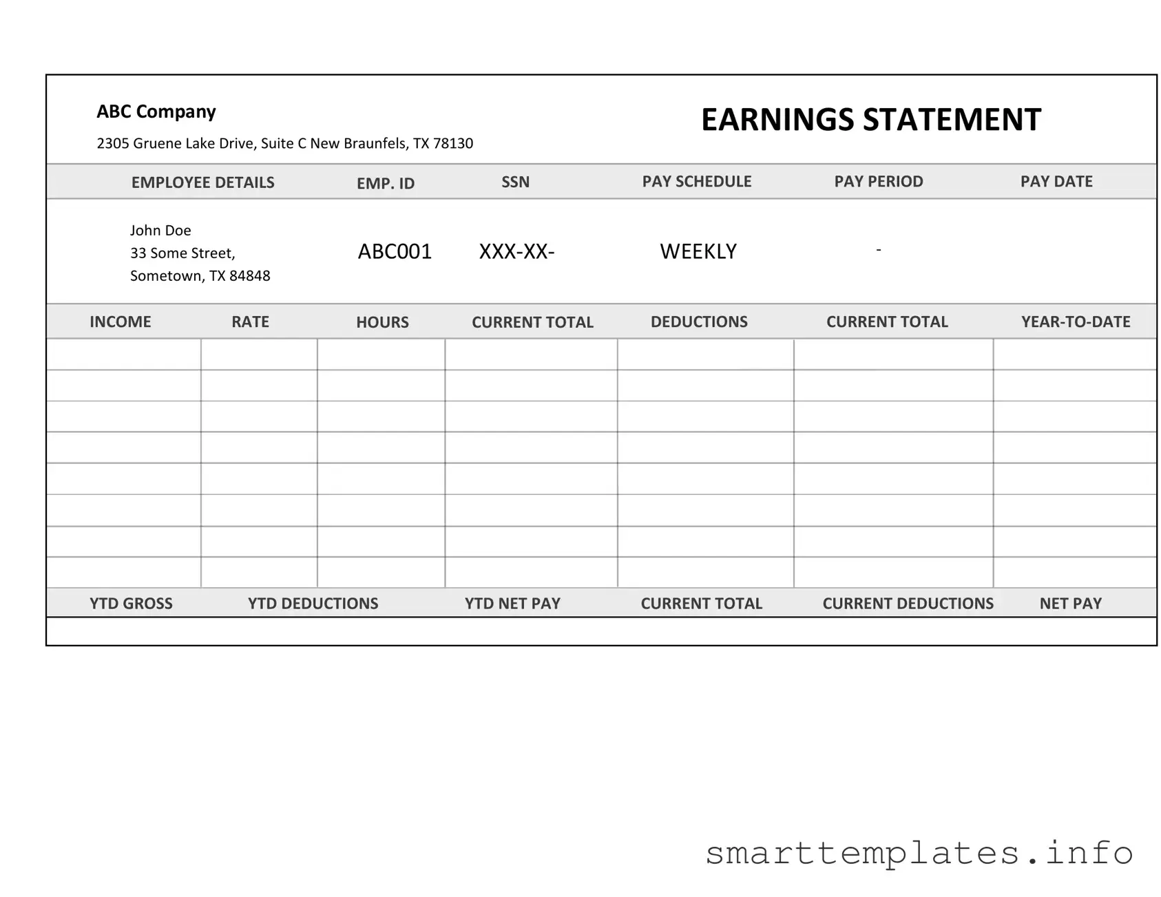 Fill in a Valid Independent Contractor Pay Stub Form