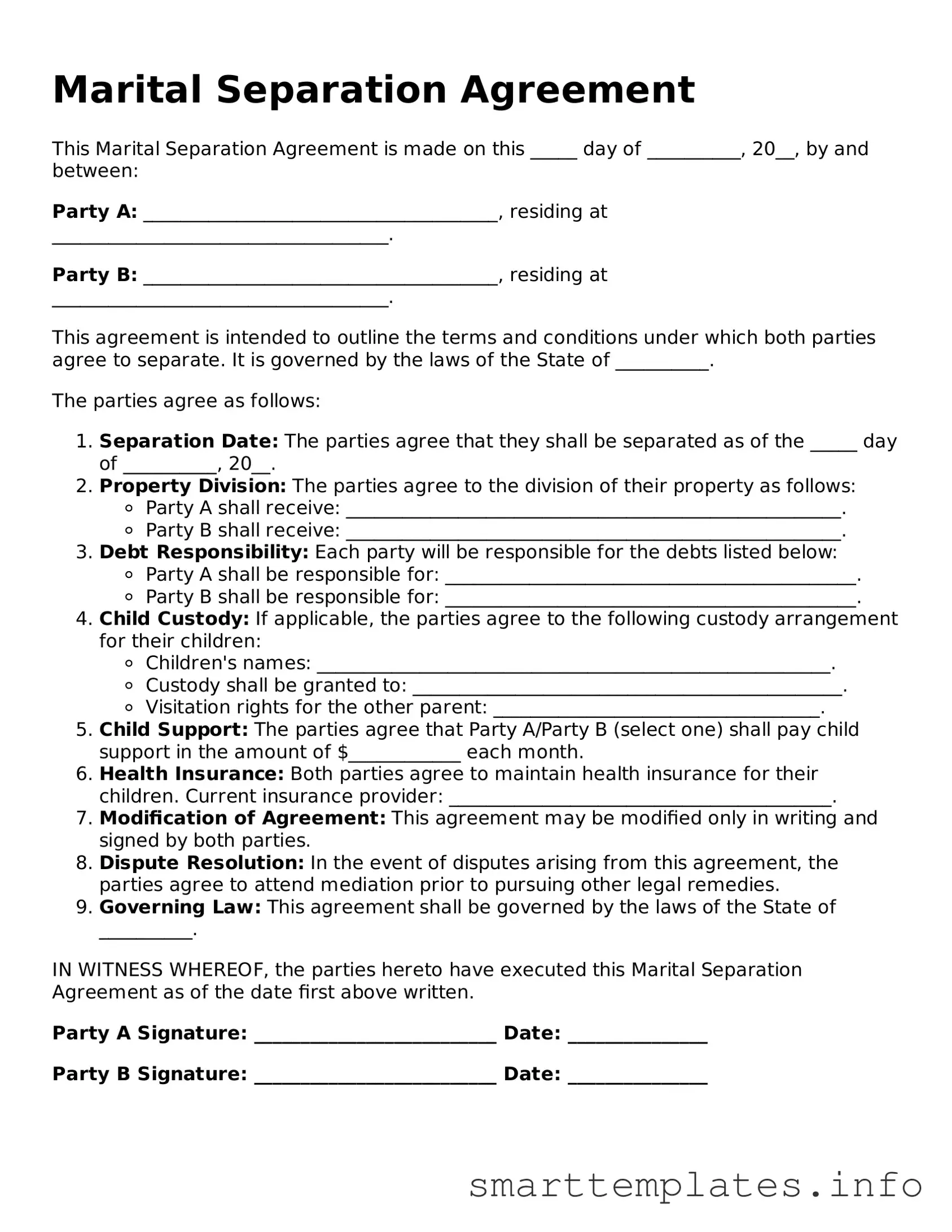 Attorney-Approved Marital Separation Agreement Template