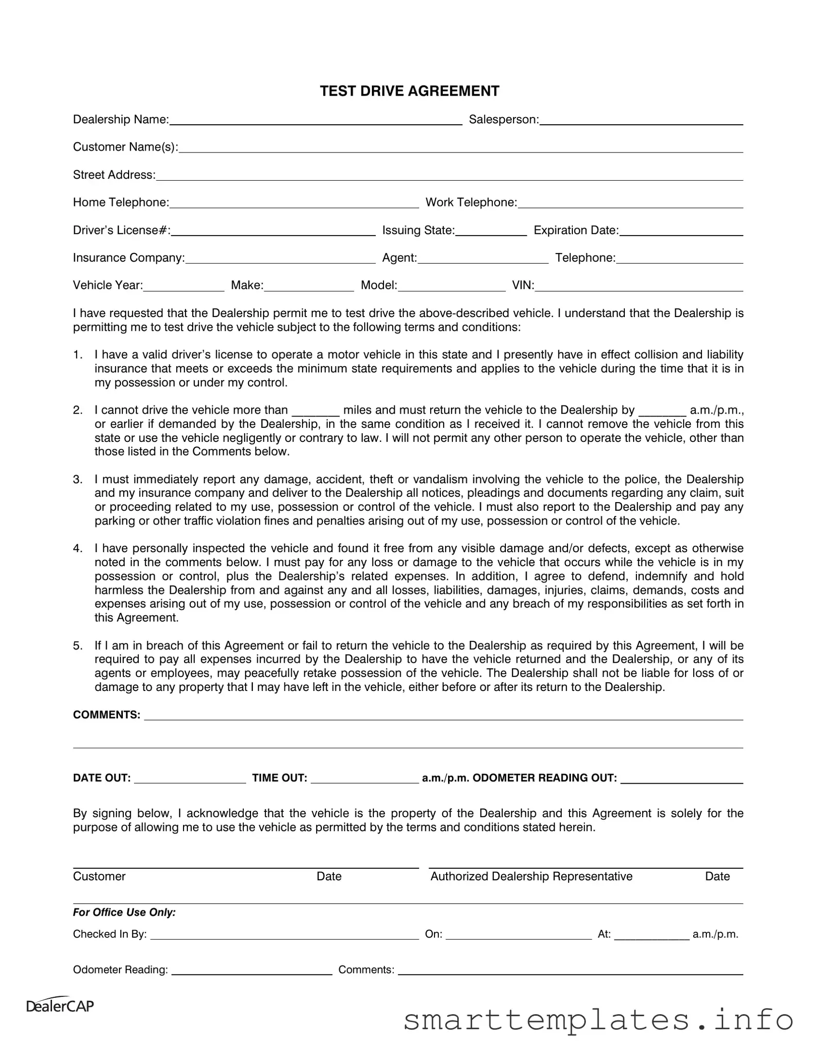 Fill in a Valid Test Drive Form