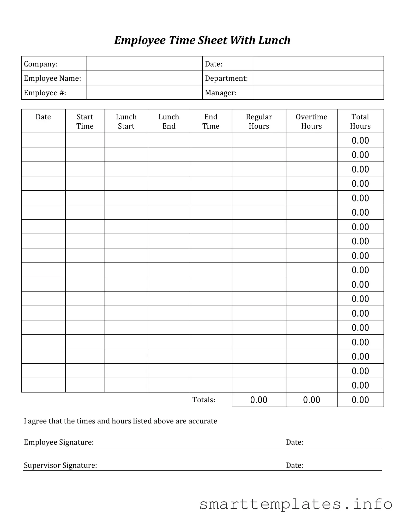 Fill in a Valid Time Card Form
