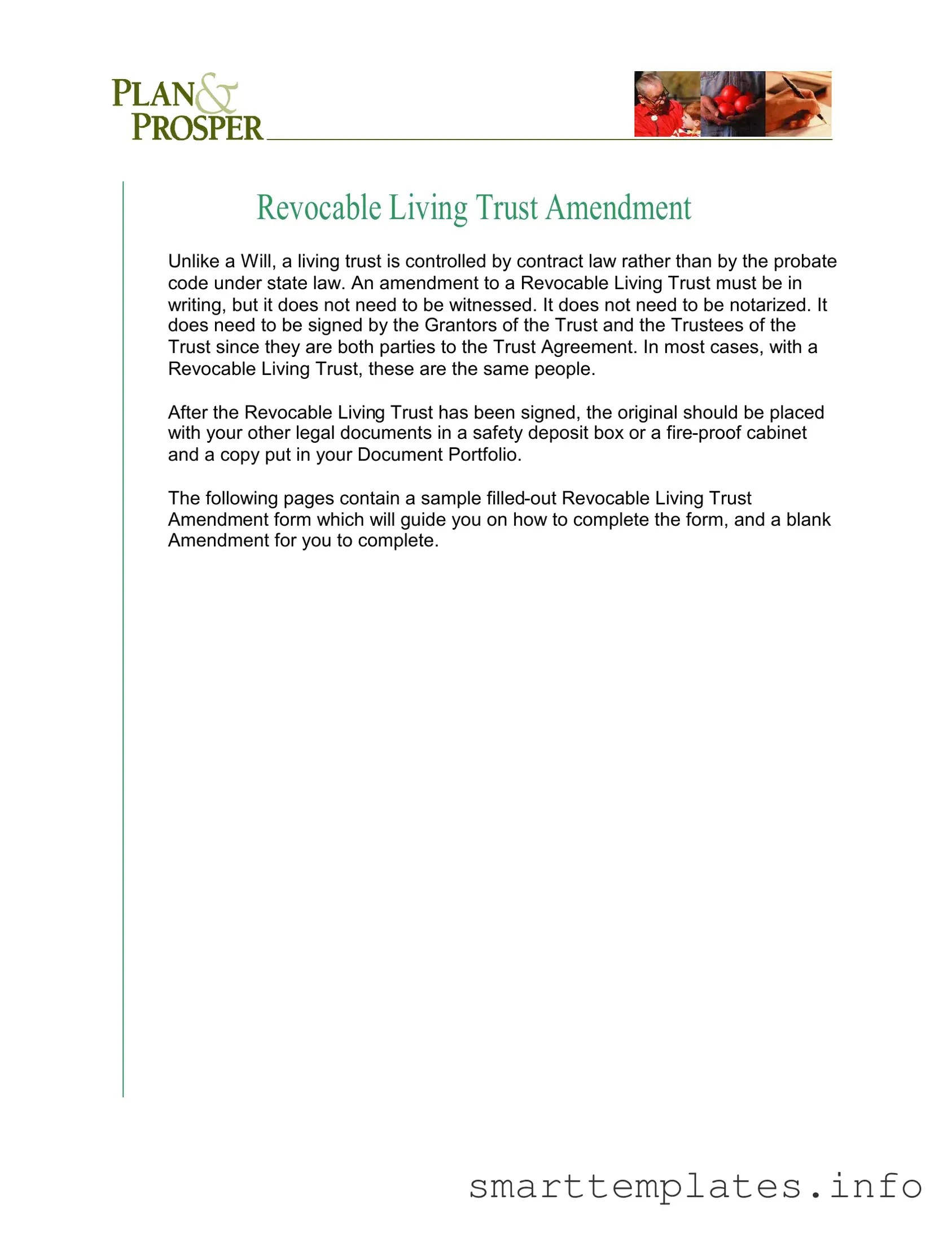 Fill in a Valid Trust Amendment Form