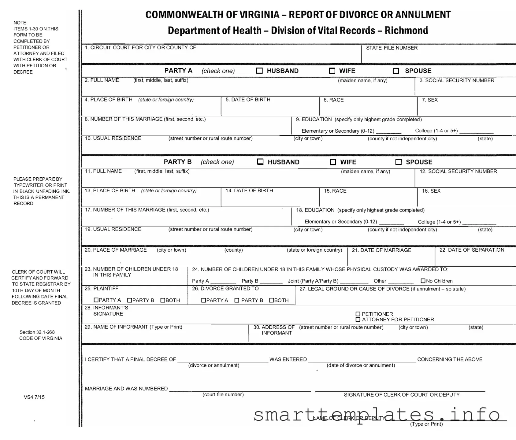 Fill in a Valid Vs 4 Form