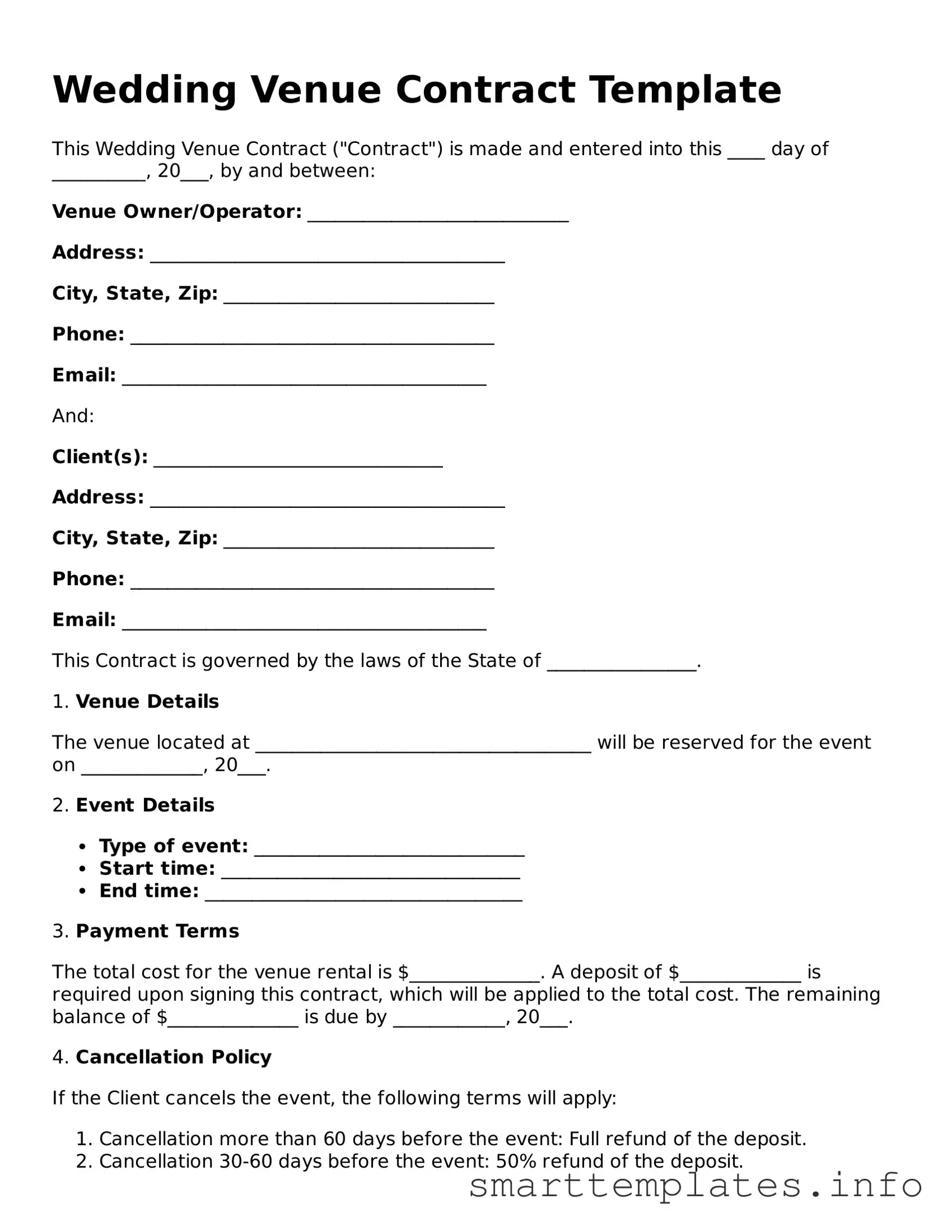 Attorney-Approved Wedding Venue Contract Template