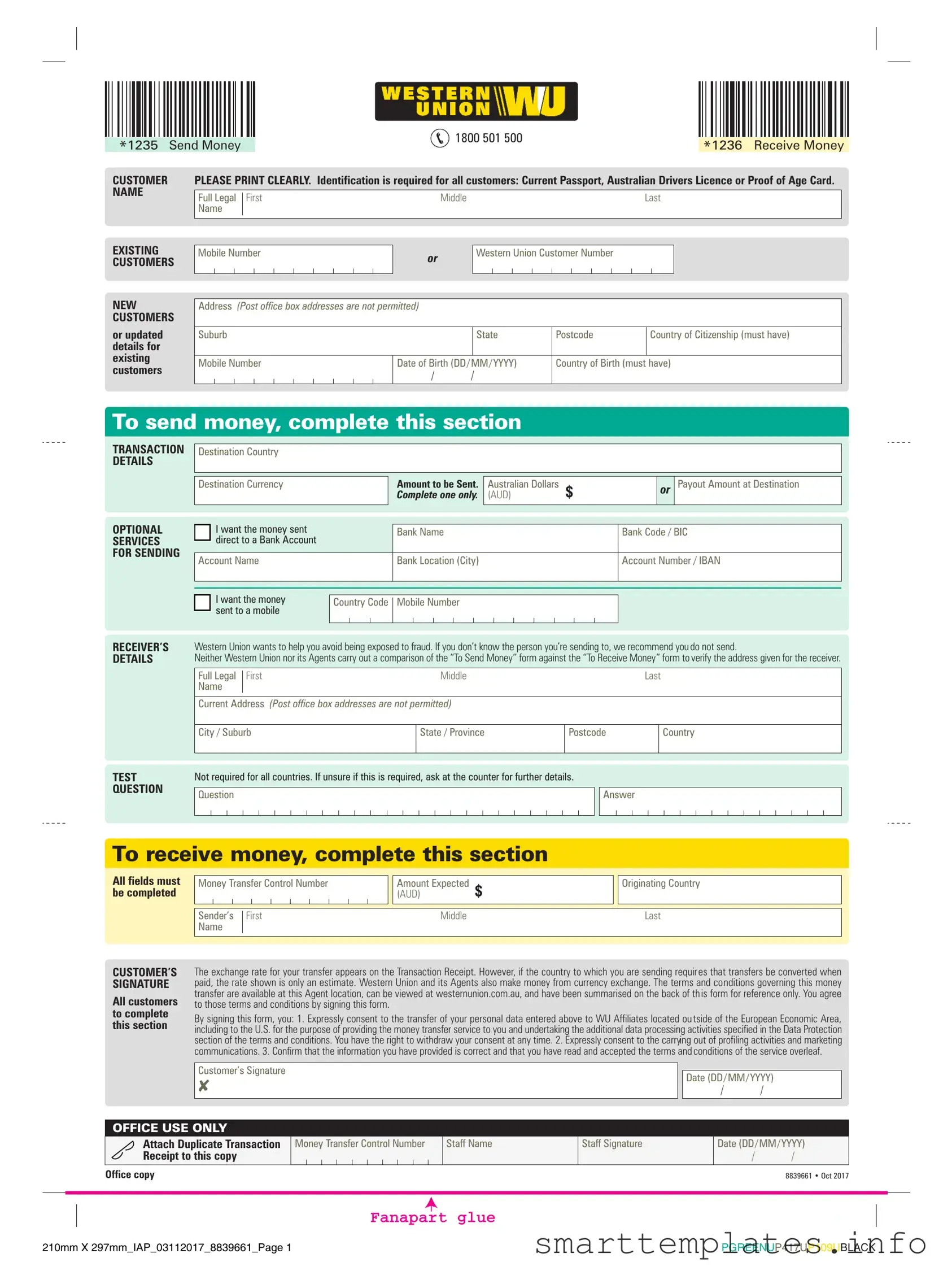 Fill in a Valid Western Union Form
