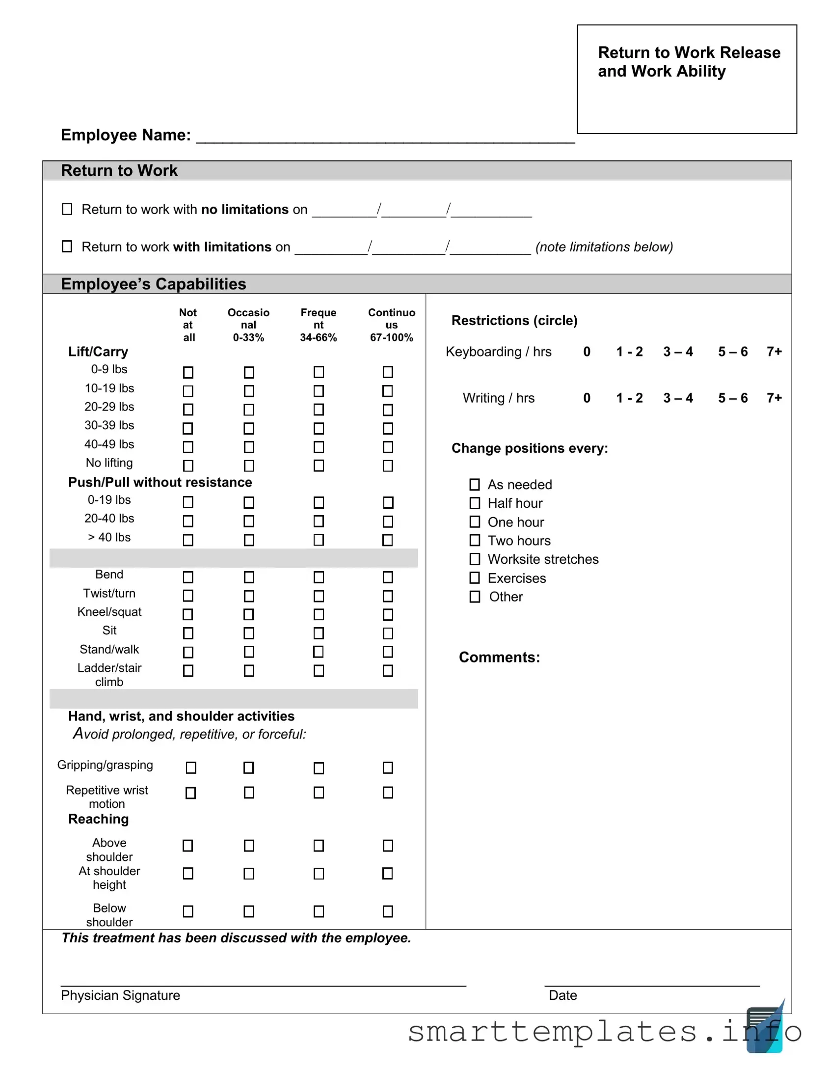 Fill in a Valid Work Release Form
