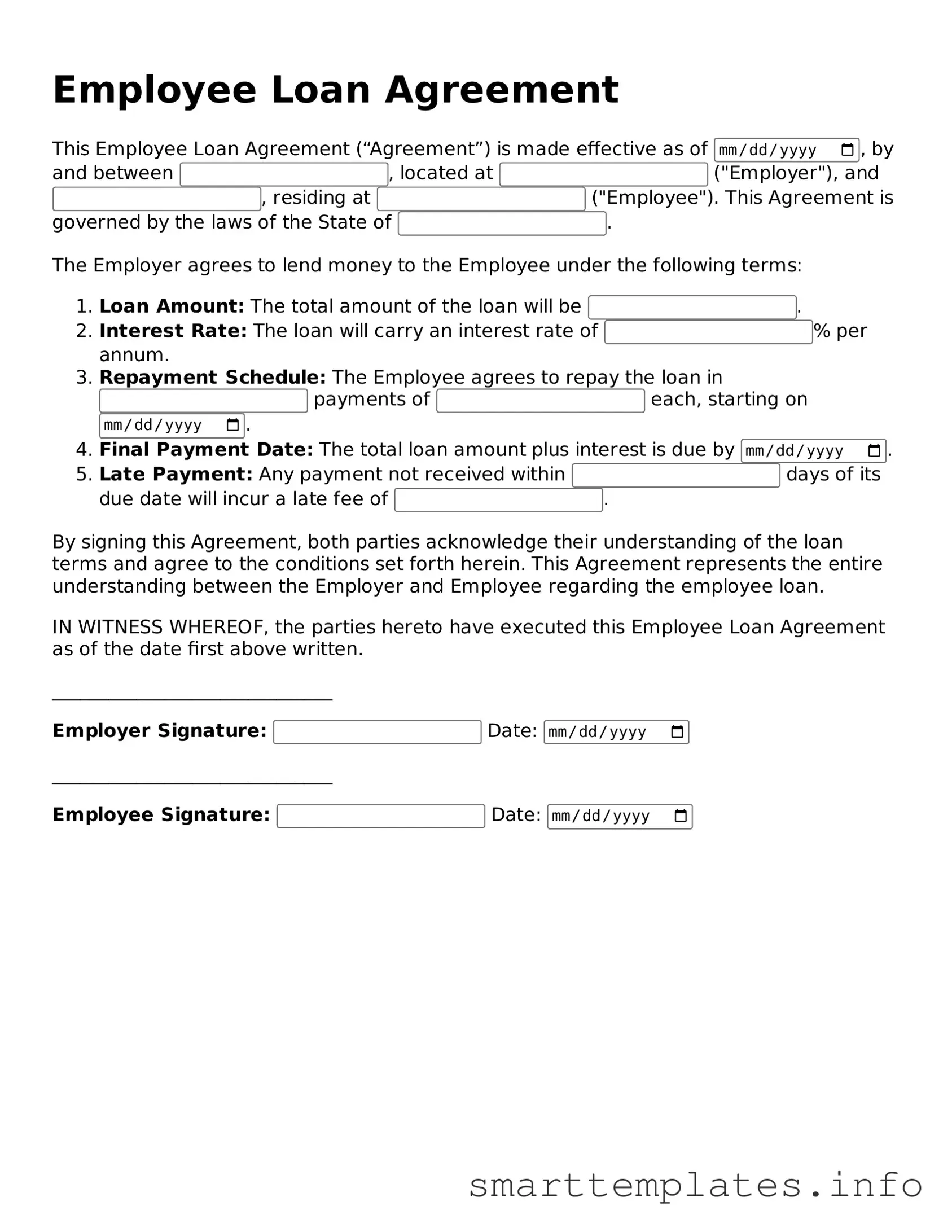Attorney-Approved Employee Loan Agreement Template